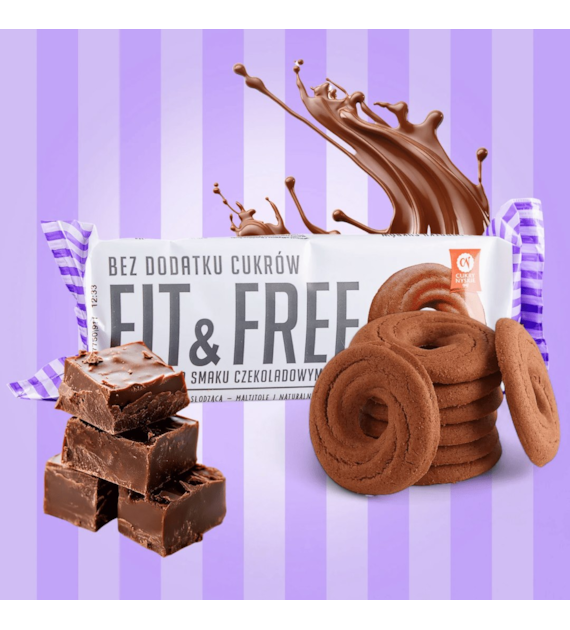CUKRY NYSKIE FIT&FREE HERBATNIKI 120g CHOCO