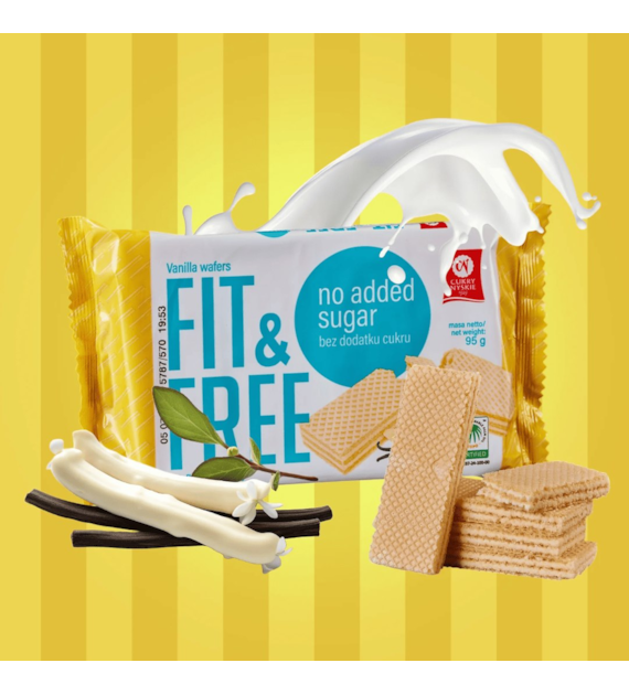CUKRY NYSKIE FIT&FREE WAFLE 95g VANILLA