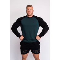 TW BASIC SWEATSHIRT RAGLAN 130 T BLACK-GREEN L