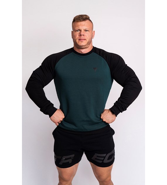 TW BASIC SWEATSHIRT RAGLAN 130 T BLACK-GREEN L