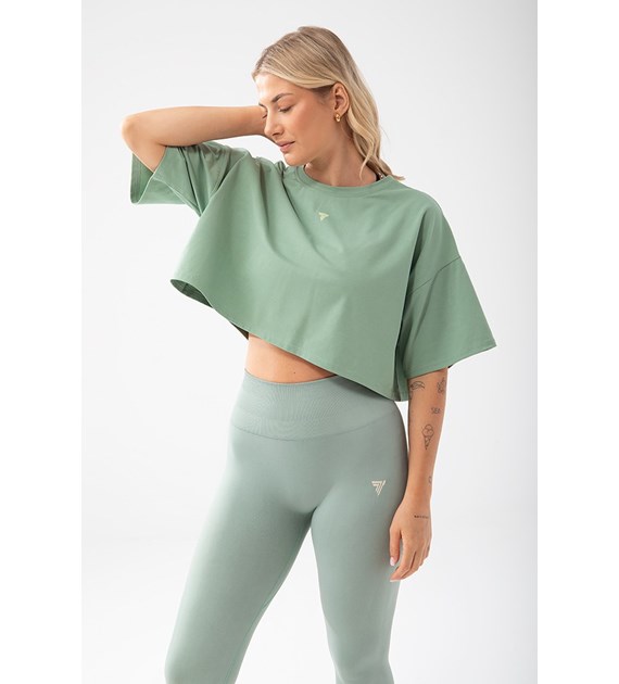 TW TRECGIRL BASIC T-SHIRT 160 GREEN M/L