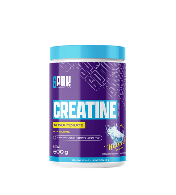 6PAK CREATINE MONOHYDRATE 500g JAR NATURAL