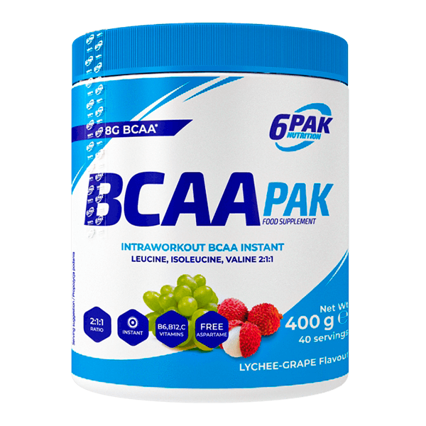 6PAK BCAA PAK 400g JAR LYCHEE-GRAPE