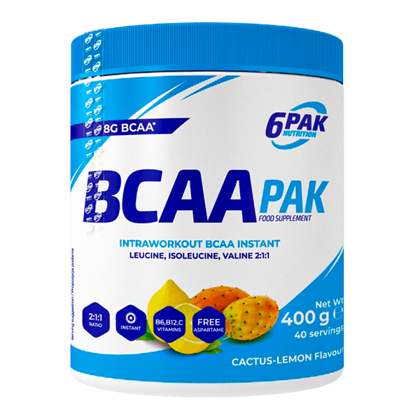 6PAK BCAA PAK 400g JAR CACTUS-LEMON