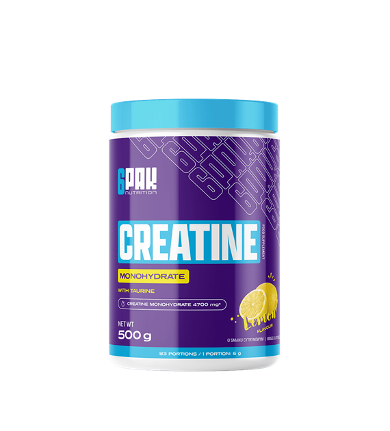 6PAK CREATINE MONOHYDRATE 500g JAR LEMON