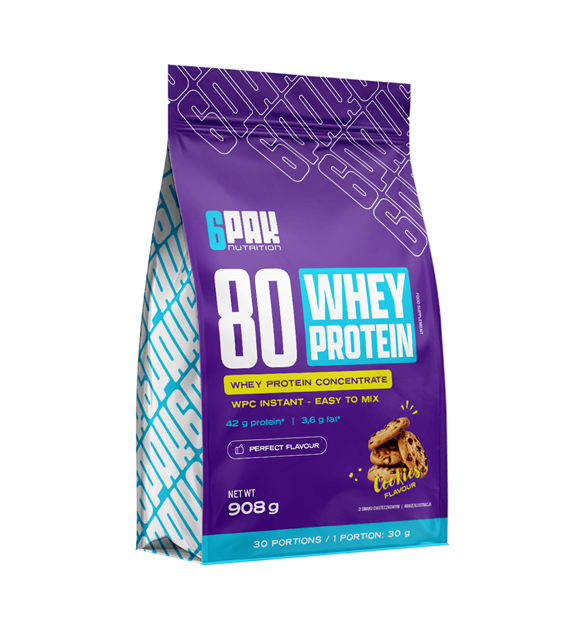 6PAK 80 WHEY PROTEIN 908g COOKIES