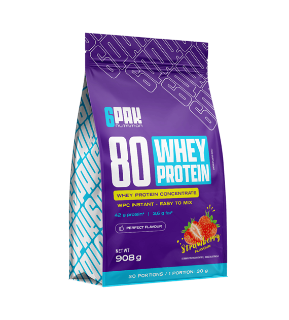 6PAK 80 WHEY PROTEIN 908g STRAWBERRY