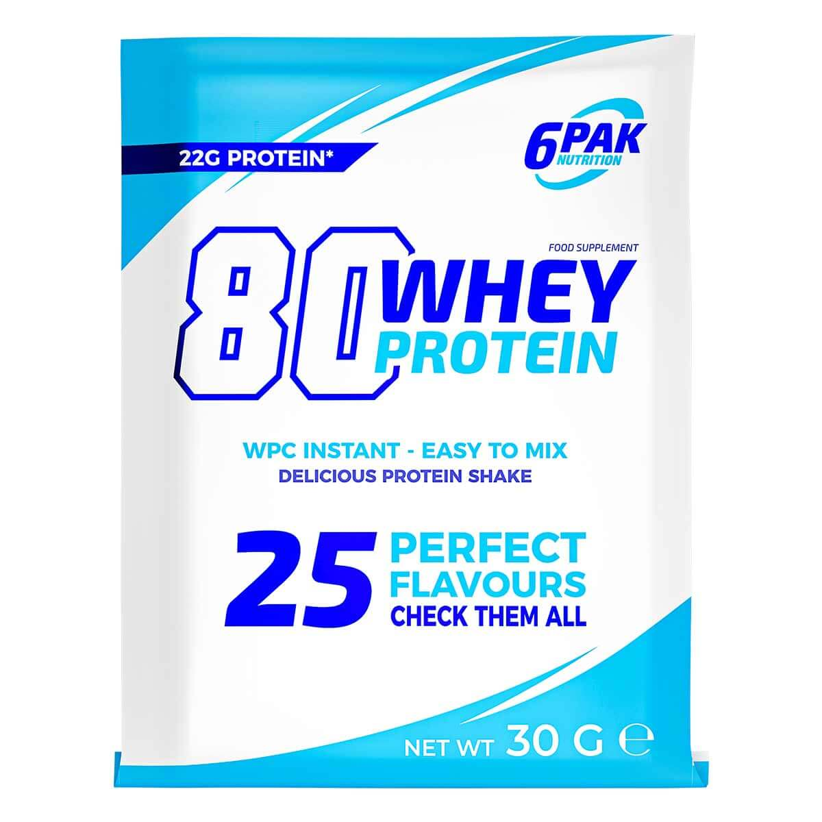 6PAK 80 WHEY PROTEIN 30g VANILLA