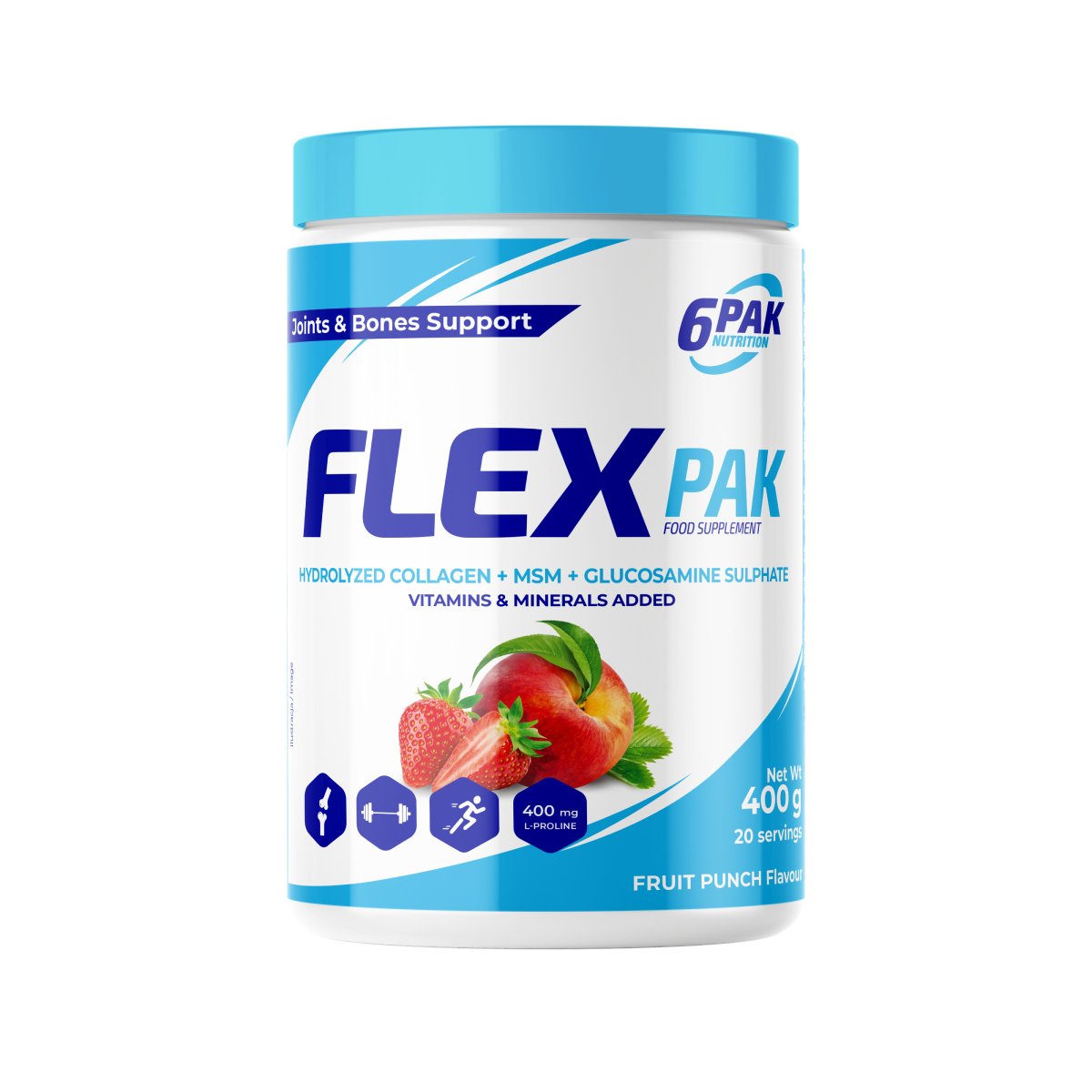 6PAK FLEX PAK 400g JAR FRUIT PUNCH