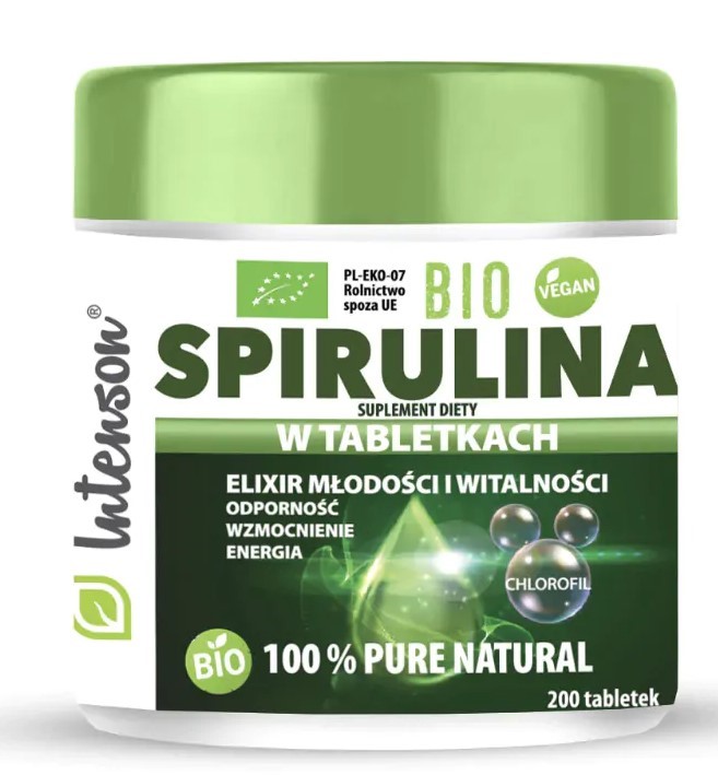 zz INTENSON BIO SPIRULINA 100% 200tab VAT 23%