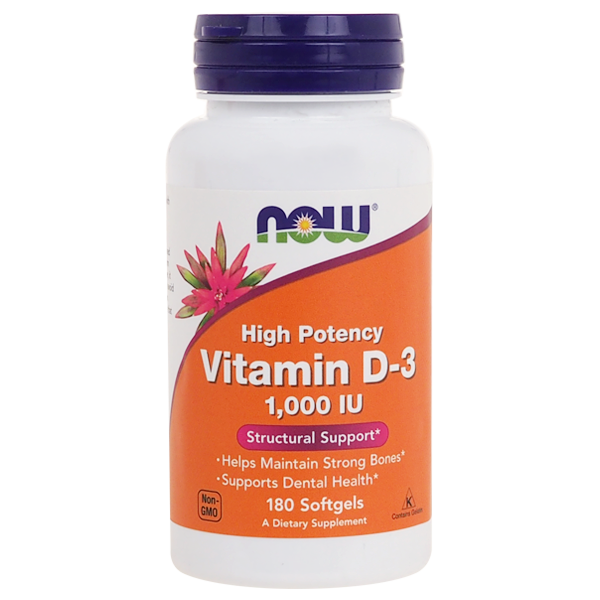 NOW FOODS VITAMIN D-3 1000 IU 180cap