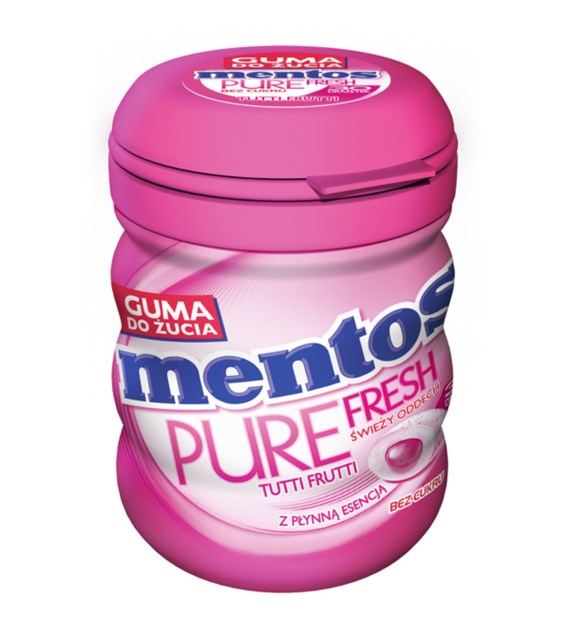 zz MENTOS PURE FRESH SUGAR FREE BTL 60g TUTTI FRU