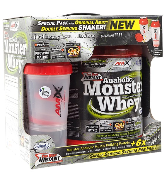 zz AMIX ANABOLIC MONSTER WHEY BOX 2200g JAR LIME-Y